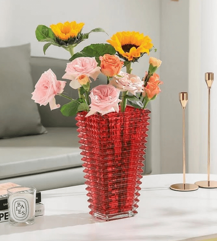 Ваза “Baccarat” из хрустального стекла 23см красная