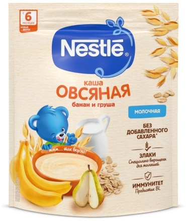 Nestle Молочная овсяная груша, банан с 6 месяцев 200 г для продолжения прикорма с пробиотиком BL