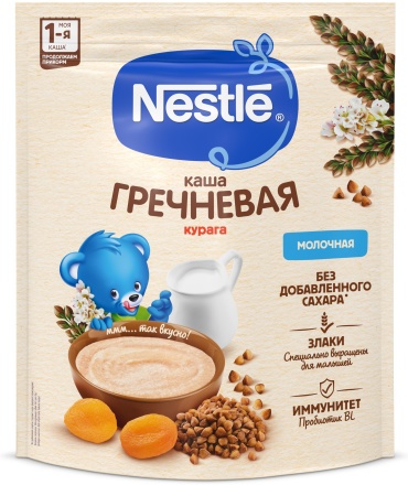 Nestle Молочная гречневая с курагой для продолжения прикорма 200 г с пробиотиком BL
