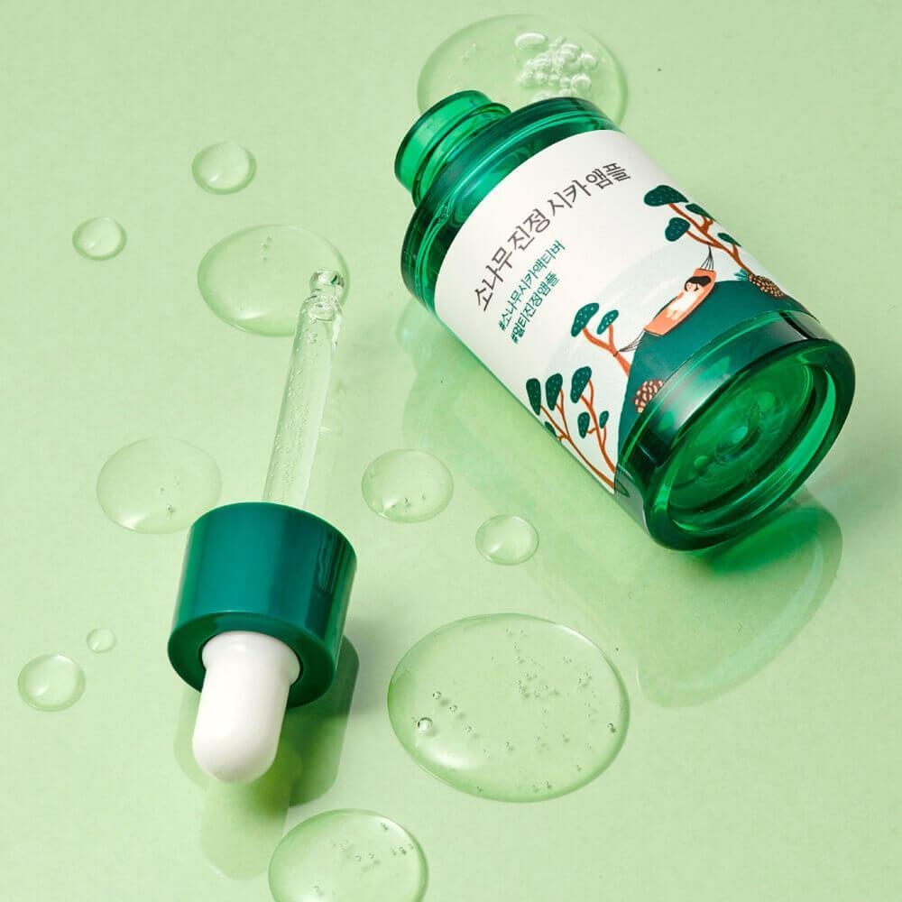 Ампула с экстрактами сосны и центеллы для проблемной кожи Round Lab Pine Calming Cica Ampoule  30мл