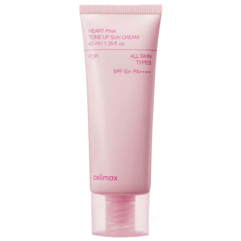 Выравнивающий солнцезащитный крем для сияния кожи Celimax Heart Pink Tone Up Sun Cream SPF50+ PA++++ 40мл