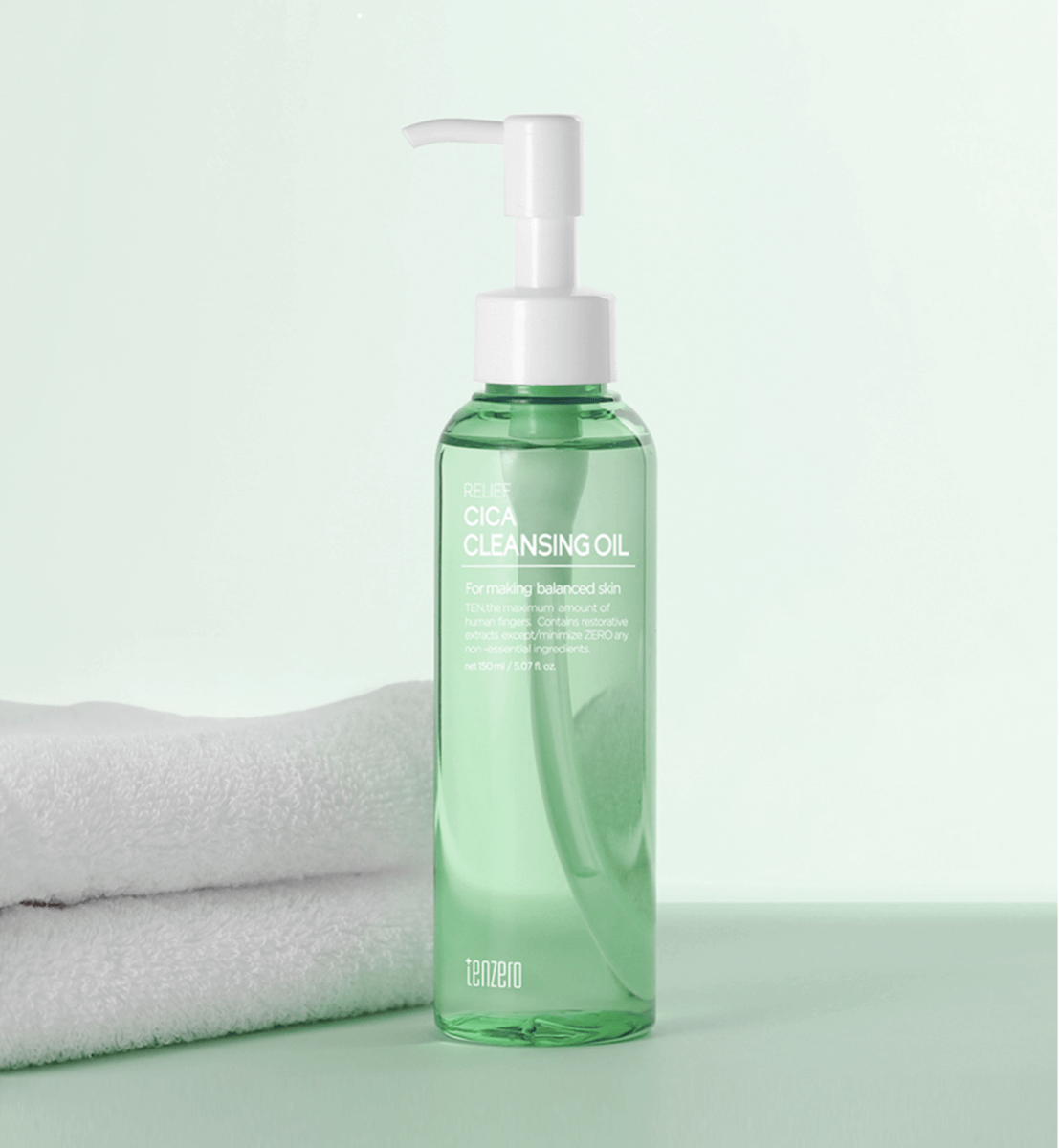 Tenzero Гидрофильное масло для демакияжа с центеллой азиатской, Relief Cica Cleansing Oil 100мл