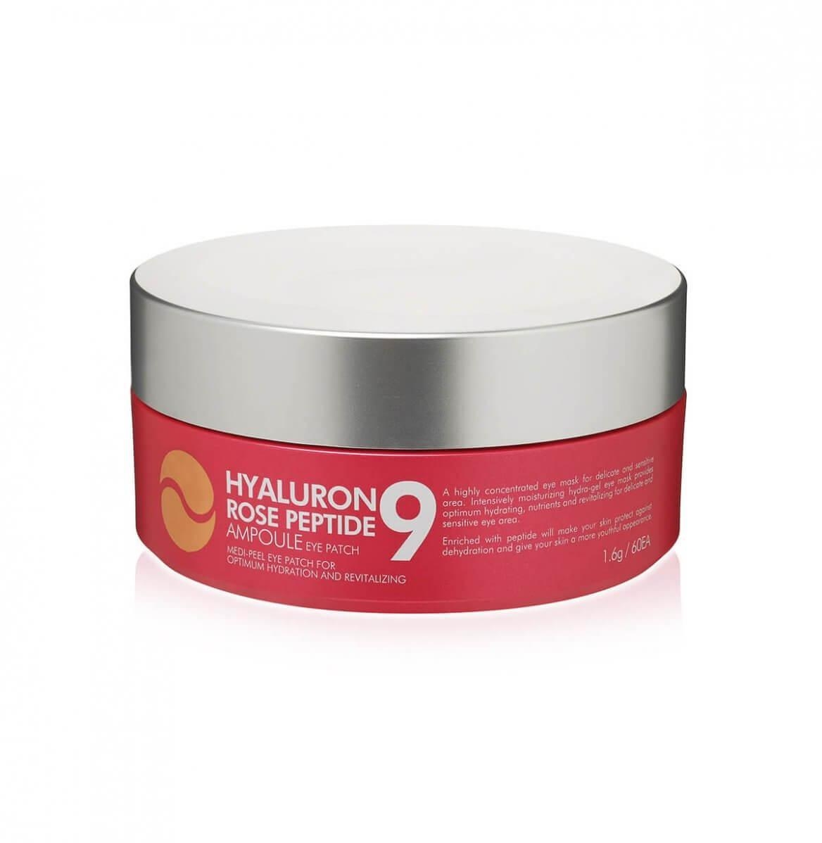 Патчи с экстрактом розы и пептидами Medi-Peel Hyaluron Rose Peptide 9 Ampoule Eye Patch 60 шт (30 пар)