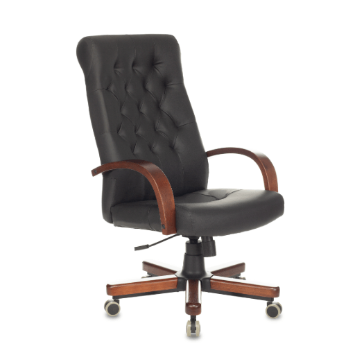 Кресло руководителя Бюрократ T-9928WALNUT/ECO черный эко.кожа