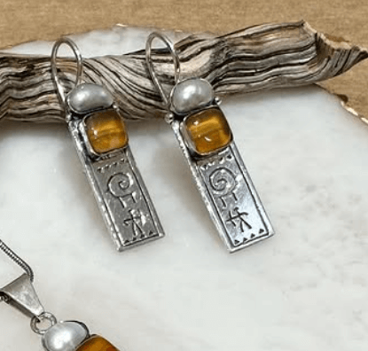 Серьги в этно стиле  серебро