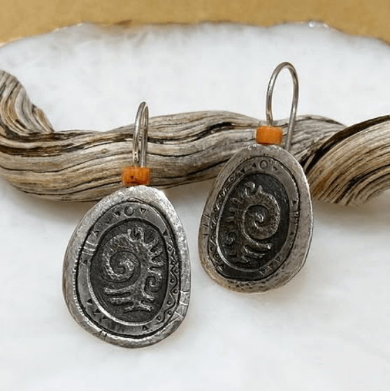 Серьги с кораллом НатуральныеКамни ЮвелирныеУкрашения
