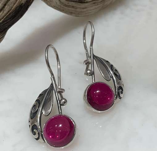 Серьги из серебра с натуральным камнем