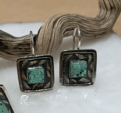 Серьги с натуральной бирюзой!