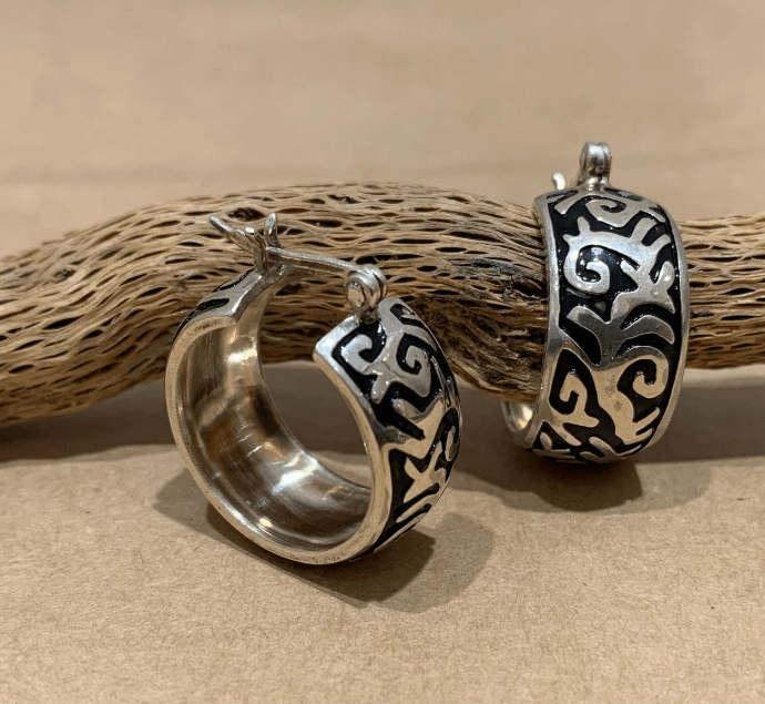 Сережки из серебра в этно стиле