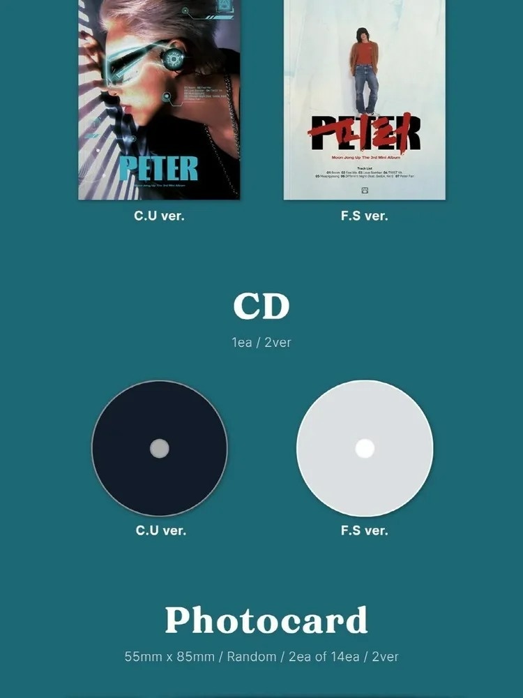 Музыкальный диск KCRUSH MOON JONG UP - PETER 3rd Mini Album 2 Version SET