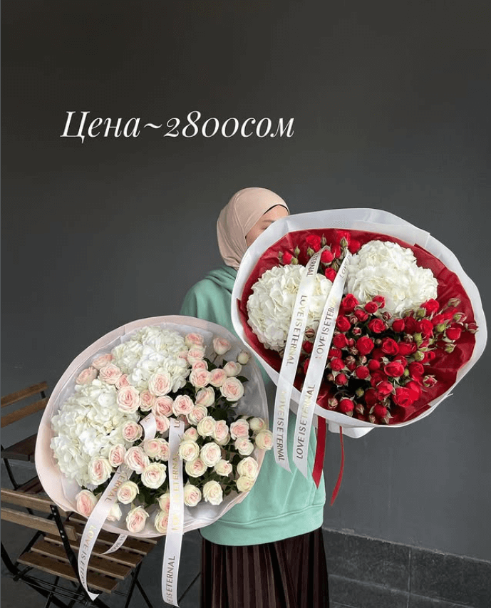Букет цветов розовых и белых оттенков