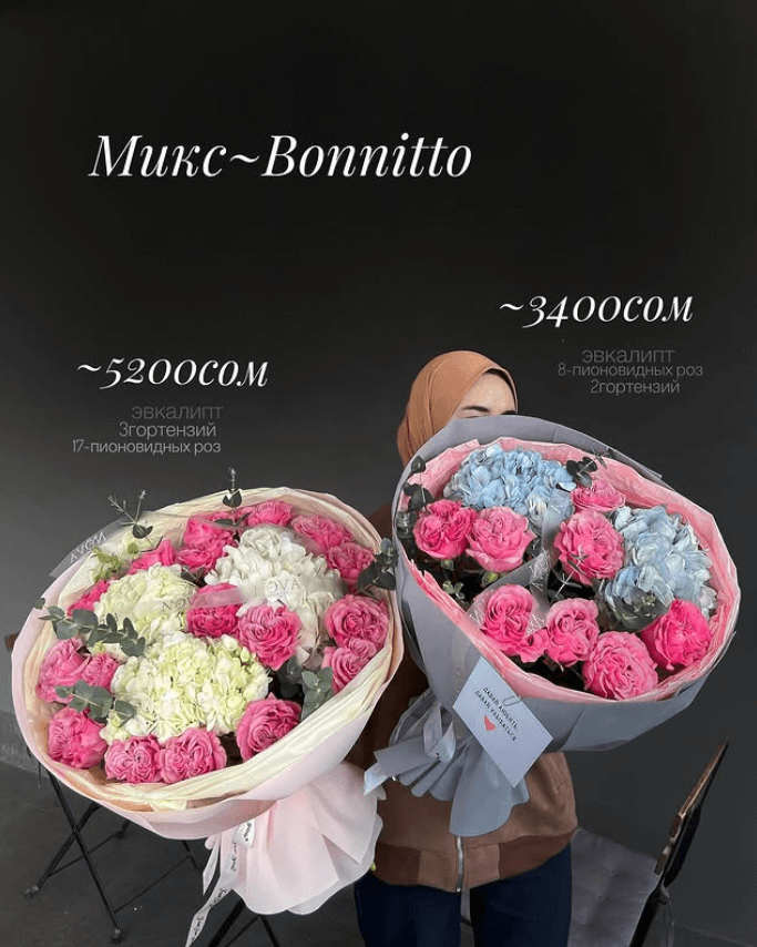 Букет Bonnitta микс белыми гортензиями