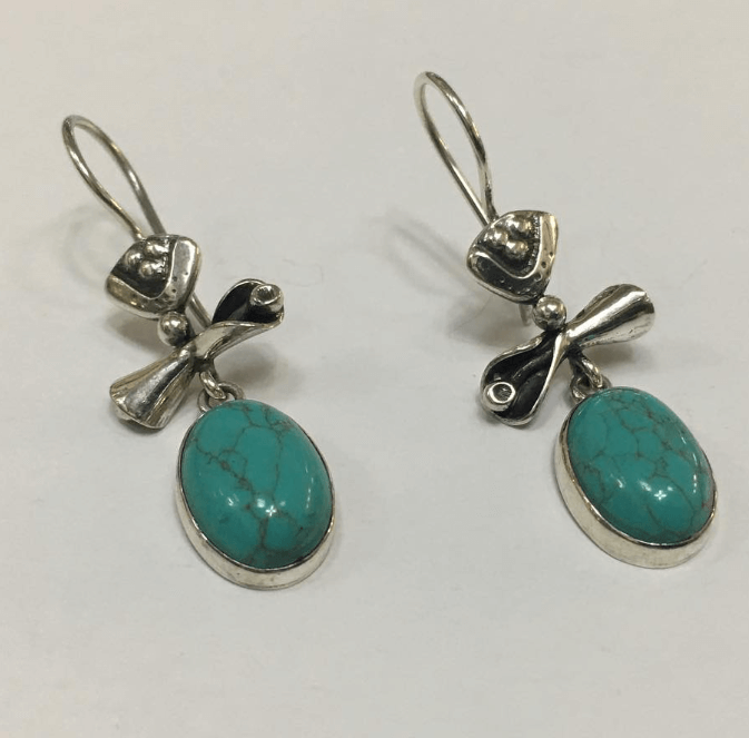 Сережки с бирюзой / ethnostyle / bishkek / silverhandmade