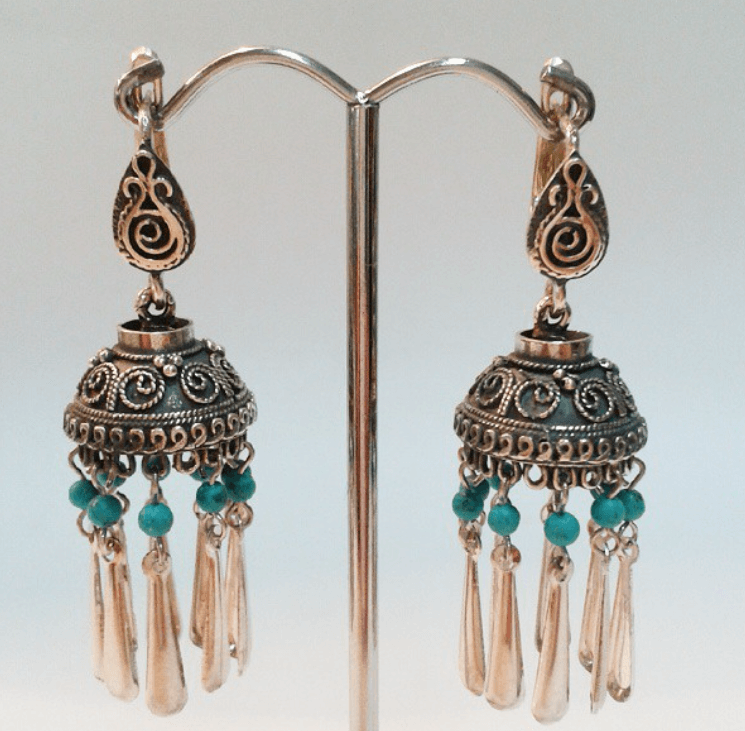 Серьги  / серебро 925º / бирюза / национальные изделия / этно / ethno style / ethno.kg  / silver