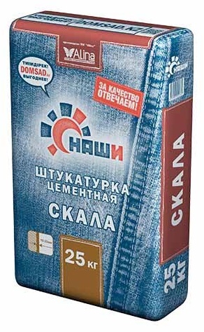 Наши Штукатурка ГП цементная СКАЛА 25 кг, цементная