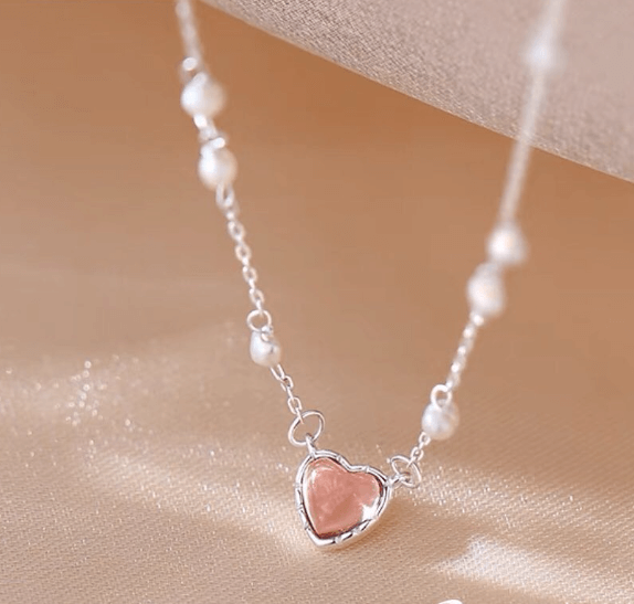 Цепочка ”Pink style” Материал: Серебро 925 Размер: 40-45 см Камени: розовый кварц , жемчуг