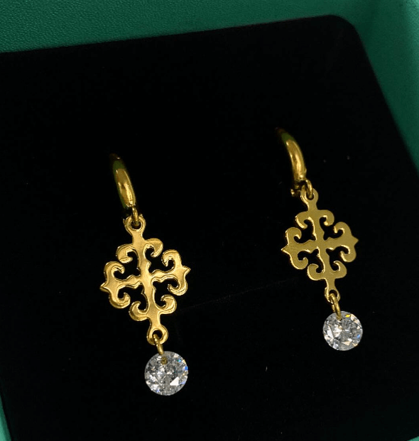Серьги БУБУСАРА из чистого серебра с напылением итальянской золоты